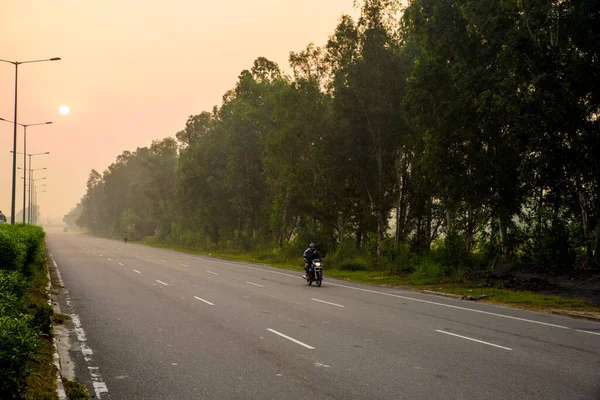 Road City Sunset View — Stock Photo, Image