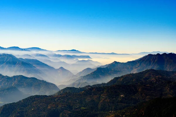 Sonnenaufgang Über Dem Himalaya Indischer Sonnenaufgang Uttrakhand — Stockfoto