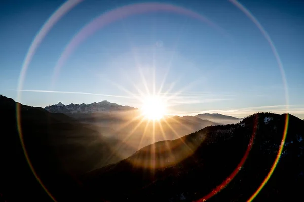 Sonnenaufgang Über Den Bergen — Stockfoto