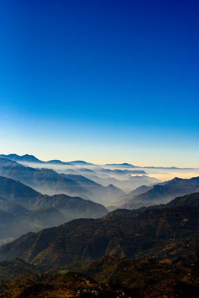 Sunrise over the Himalayas, Indian Mountain sunrise in Uttrakhand