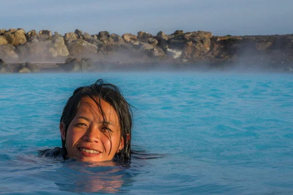 Piscina quente islandesa — Fotografia de Stock