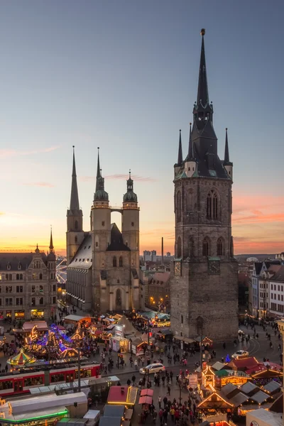 Halle (Saale öt tornyai) — Stock Fotó