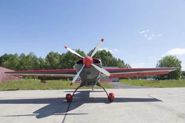 Small plane with central propeller — Stock Photo, Image