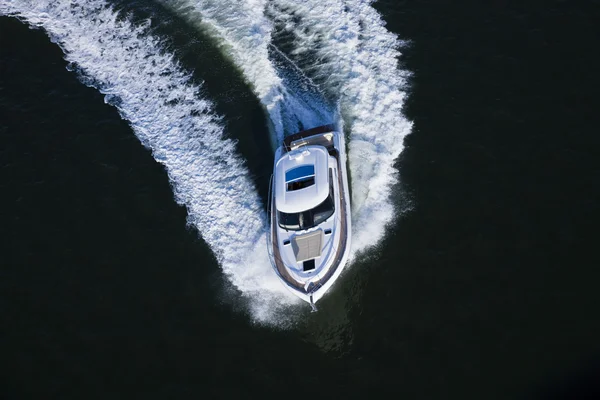 Yacht making a turn Stock Picture