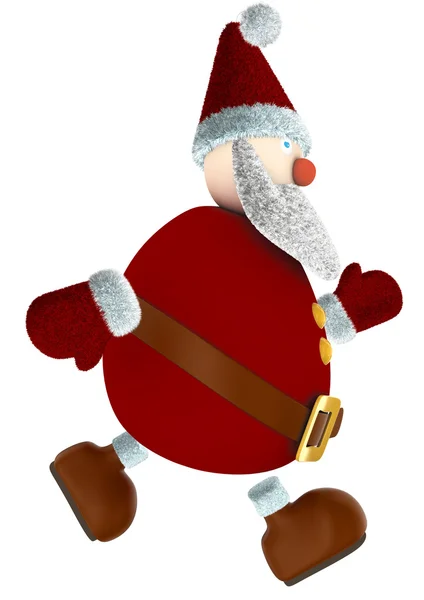 Running 3D Santa Claus isolated on white — Stock Photo, Image