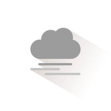 Yoğun sis ve bulut. İzole edilmiş renk simgesi. Hava vektörü illüstrasyonu