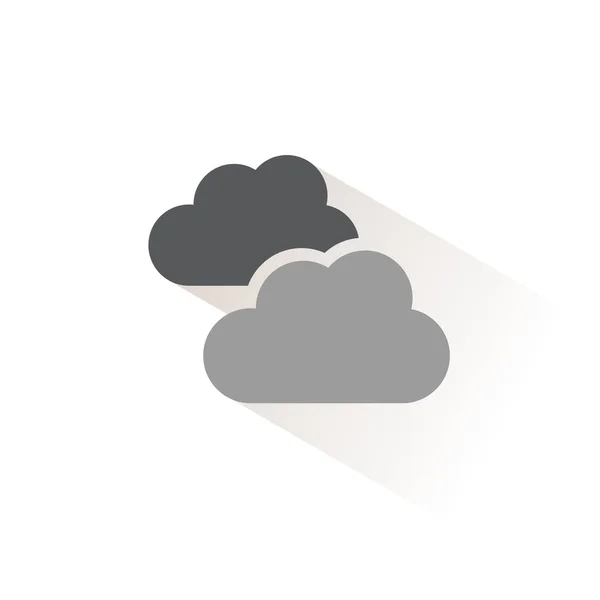 Nuvole Nuvoloso Icona Colori Isolata Illustrazione Vettoriale Meteo — Vettoriale Stock