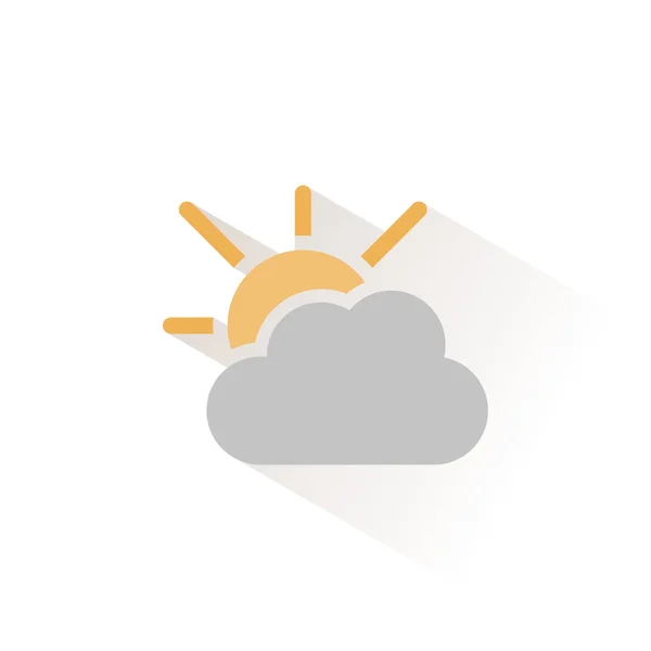 Cloudy Day Sun Isolated Color Icon Weather Vector Illustration — Stock Vector