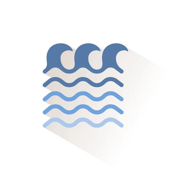 海の波が高い 分離されたカラーアイコン 気象ベクトル図 — ストックベクタ