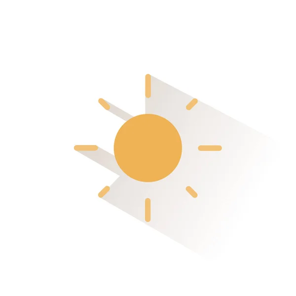 Shining Sun Isolated Color Icon Weather Vector Illustration — Stock Vector