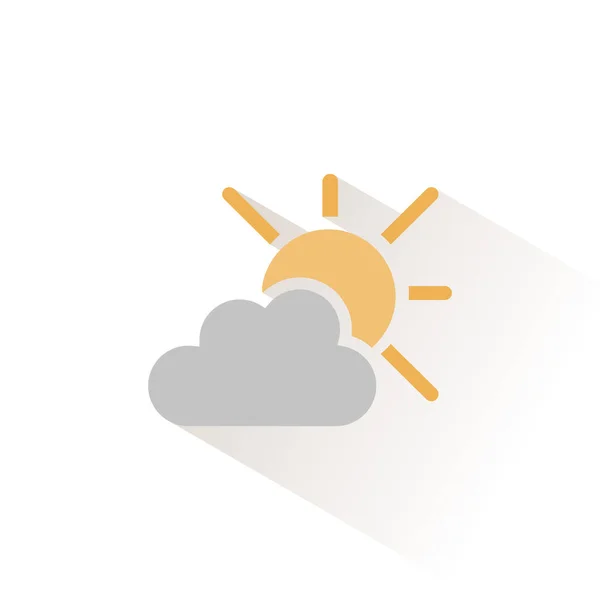 Sun Cloud Isolated Color Icon Weather Vector Illustration — Stock Vector