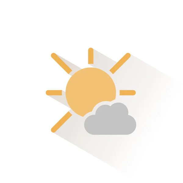 Güneşli Bir Gün Bulutlu Zole Edilmiş Renk Simgesi Hava Vektörü — Stok Vektör