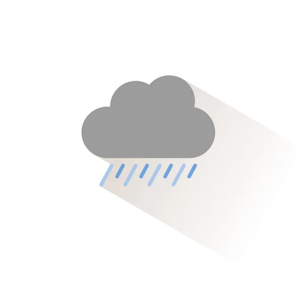 Βαριά Βροχή Και Σύννεφο Μεμονωμένη Έγχρωμη Εικόνα Εικόνα Διανύσματος Καιρού — Διανυσματικό Αρχείο