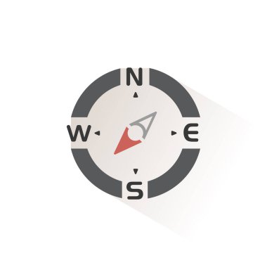 Pusula. Güneybatı yönünde. İzole edilmiş renk simgesi. Hava vektörü illüstrasyonu