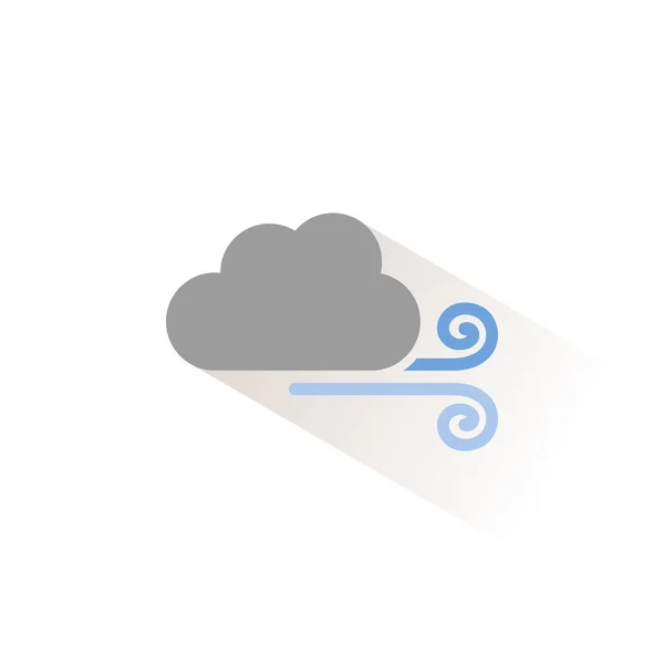 Wiatr Chmura Izolowana Ikona Kolorów Ilustracja Wektora Pogody — Wektor stockowy