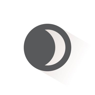 Ay aşaması. Hilal ağdası. İzole edilmiş renk simgesi. Hava vektörü illüstrasyonu