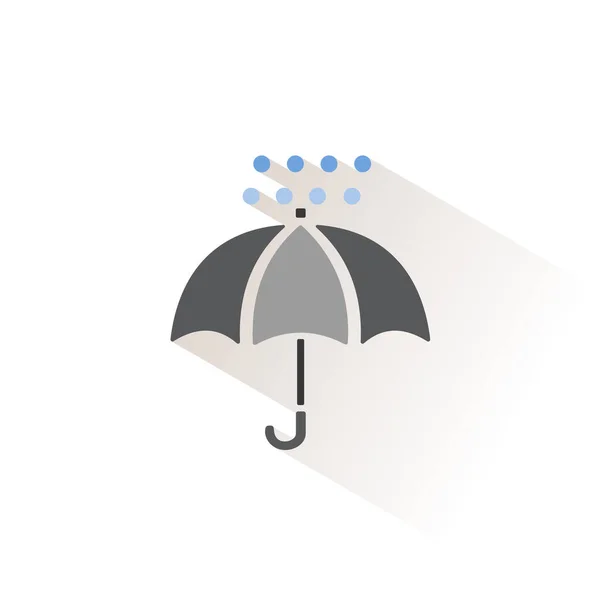 Umbrella Hail Isolated Color Icon Weather Vector Illustration — Stock Vector