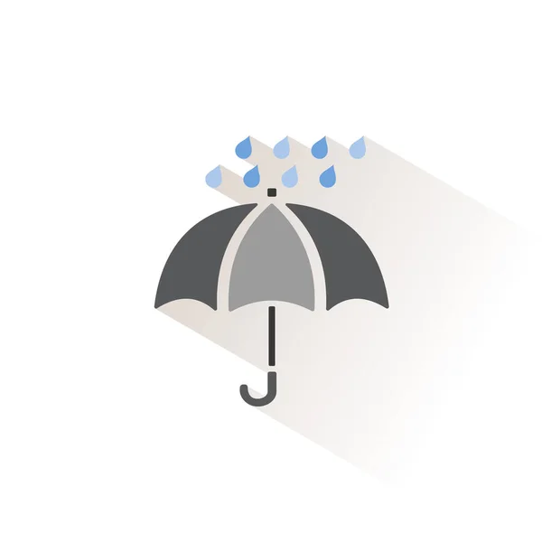 Umbrella Heavy Rain Isolated Color Icon Weather Vector Illustration — Stock Vector