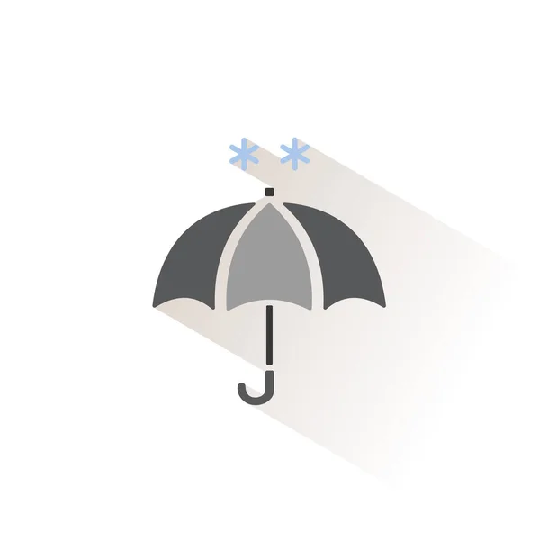 Umbrella Soft Snow Isolated Color Icon Weather Vector Illustration — Stock Vector