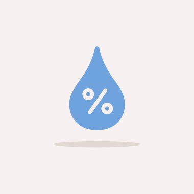 Nem oranı yüzde. Gölgeli renkli simge. Hava vektörü illüstrasyonu
