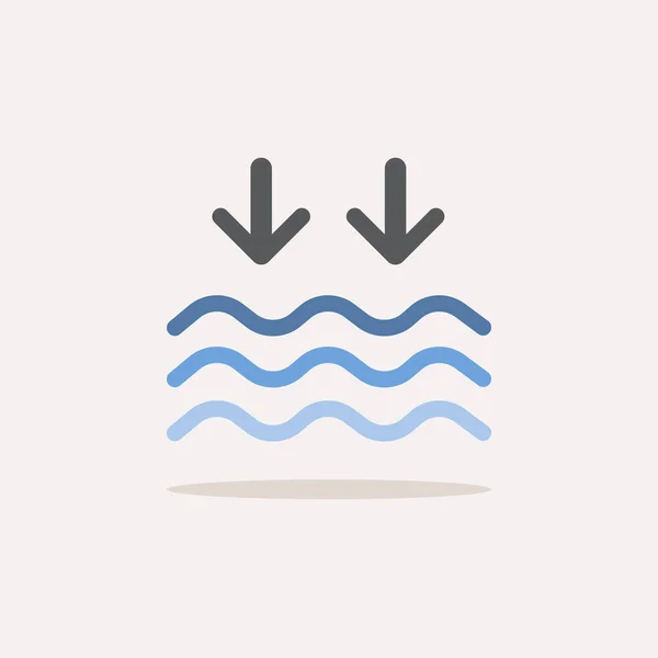 Низький Приплив Піктограма Кольору Тіні Погода Векторні Ілюстрації — стоковий вектор