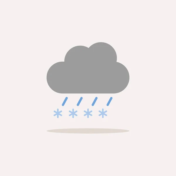 Sleet Nuvem Ícone Cor Com Sombra Ilustração Vetor Meteorológico —  Vetores de Stock