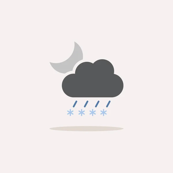 Sleet Nuvem Lua Ícone Cor Com Sombra Ilustração Vetor Meteorológico —  Vetores de Stock