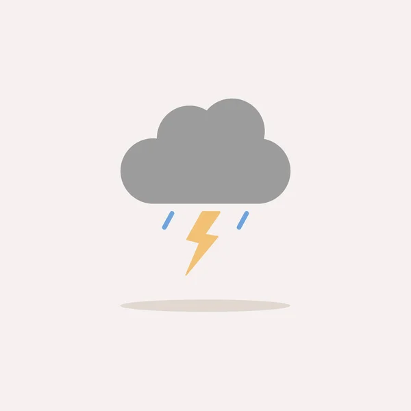 Tormenta Icono Color Con Sombra Ilustración Del Vector Meteorológico — Archivo Imágenes Vectoriales