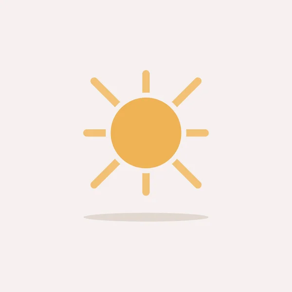 Sunny Day Color Icon Shadow Weather Vector Illustration — Stock Vector