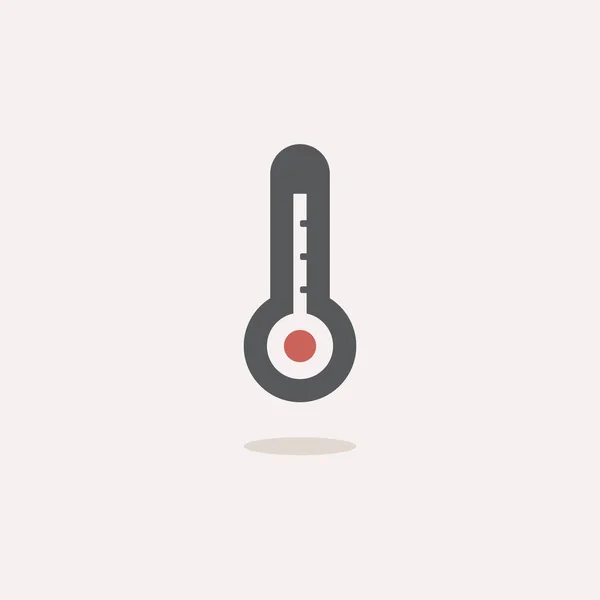 Termomètre Température Élevée Icône Couleur Avec Ombre Illustration Vectorielle Météo — Image vectorielle
