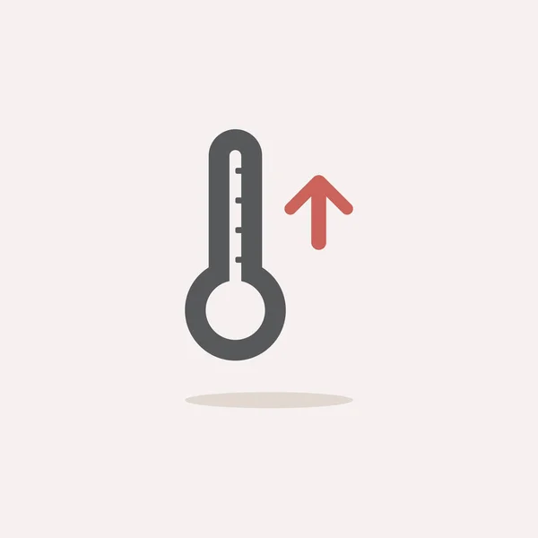 Termómetro Aumenta Temperatura Icono Color Con Sombra Ilustración Del Vector — Vector de stock
