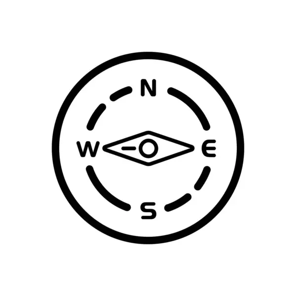 Kompass Richtung Westen Wettersymbol Kreis Isolierte Vektorillustration — Stockvektor