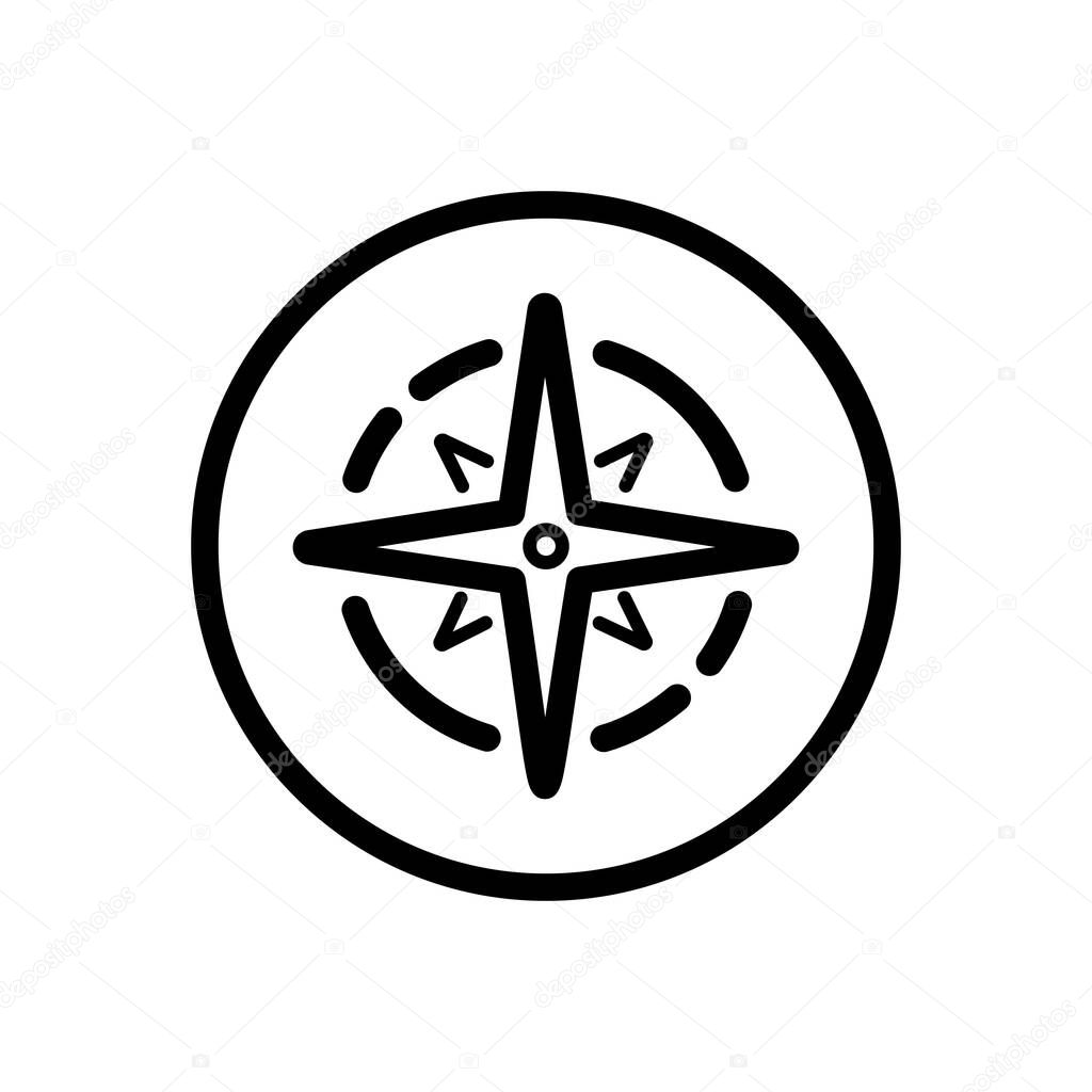 Wind rose sign. Weather icon in a circle. Isolated vector illustration