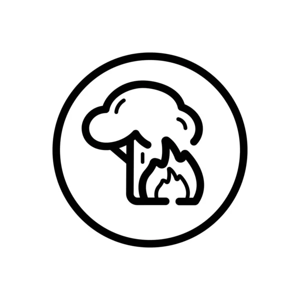 Fogo Árvore Ícone Meteorológico Círculo Ilustração Vetorial Isolada — Vetor de Stock