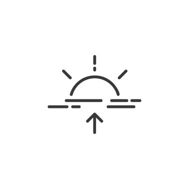 Gün doğumu ince çizgi simgesi. İzole hava vektörü çizimi