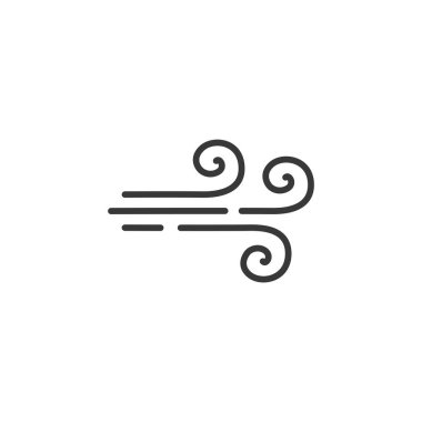 Rüzgar ince çizgi simgesi. İzole hava vektörü çizimi