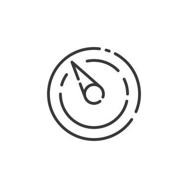 Barometre ince çizgi simgesi. İzole hava vektörü çizimi