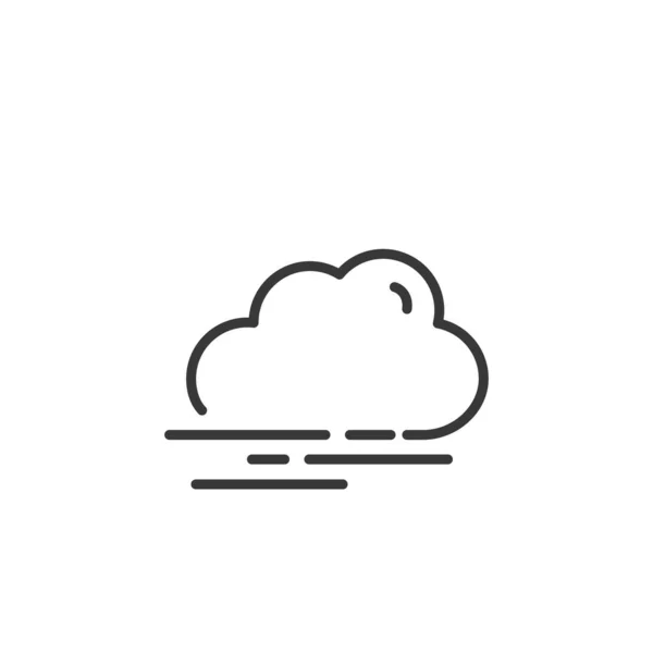 Fog Cloud Thin Line Icon Isolated Weather Vector Illustration — Stock Vector