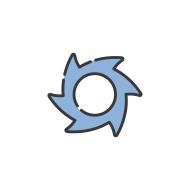 Kasırga Kategorisi 3. Doldurulmuş renk simgesi. Hava vektörü illüstrasyonu