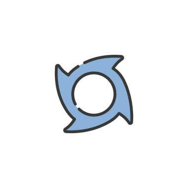 Kasırga ikonu ikinci kategori. Doldurulmuş renk simgesi. Hava vektörü illüstrasyonu