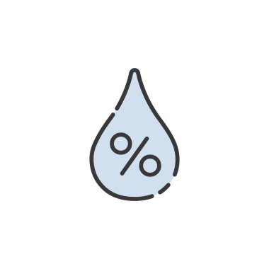 Nem. Doldurulmuş renk simgesi. Hava vektörü illüstrasyonu