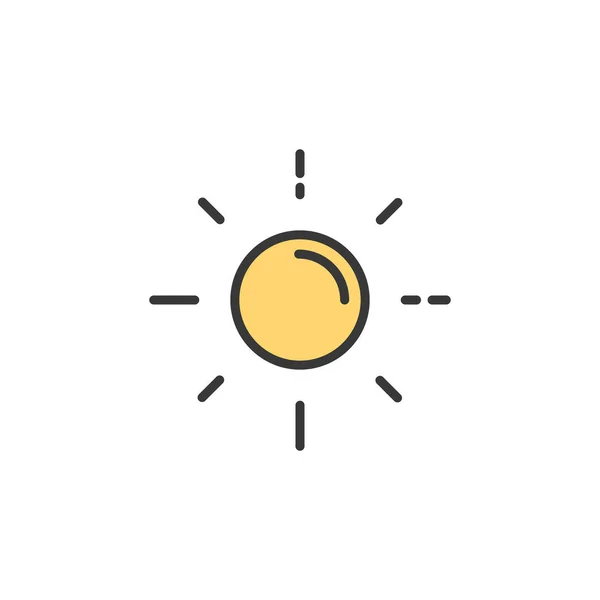 Shinning Sun Filled Color Icon Weather Vector Illustration — Stock Vector