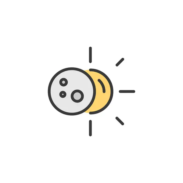 Eclipse Sol Icono Color Lleno Ilustración Del Vector Meteorológico — Vector de stock