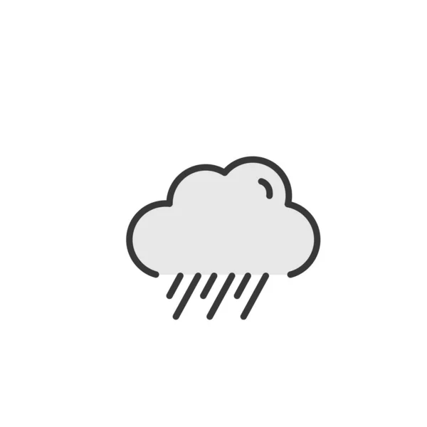 Rain Cloud Filled Color Icon Weather Vector Illustration — Stock Vector