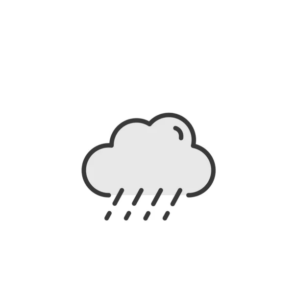 Sleet Cloud Filled Color Icon Weather Vector Illustration — Stock Vector