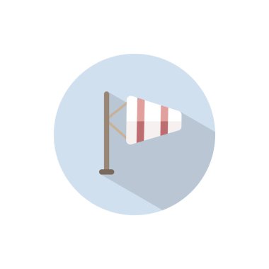 Güçlü rüzgar. Daire üzerinde düz bir simge. Hava vektörü illüstrasyonu