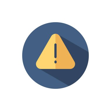 Tehlike işareti. Daire üzerinde düz bir simge. Hava vektörü illüstrasyonu