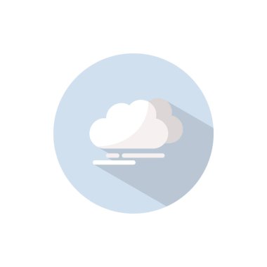 Bulutlu. Daire üzerinde düz bir simge. Hava vektörü illüstrasyonu