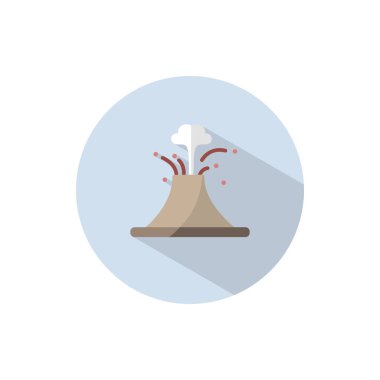 Volkan. Daire üzerinde düz bir simge. Hava vektörü illüstrasyonu