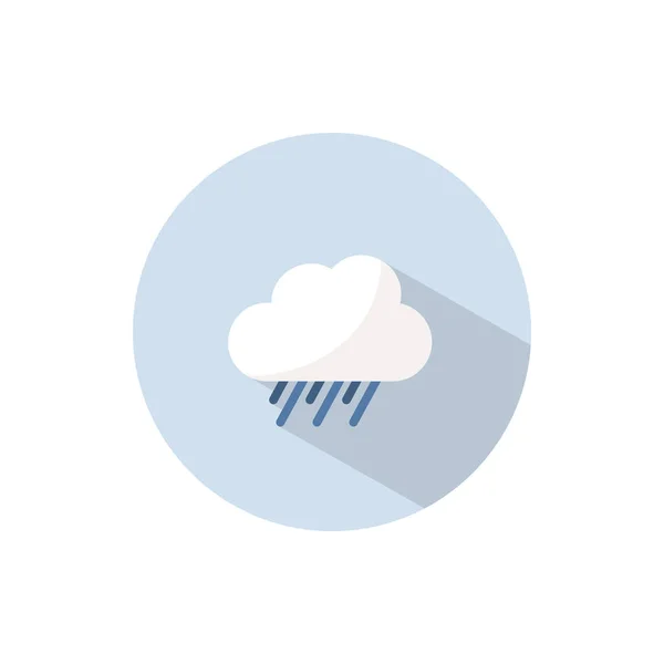 Lluvia Nube Icono Plano Círculo Ilustración Del Vector Meteorológico — Vector de stock